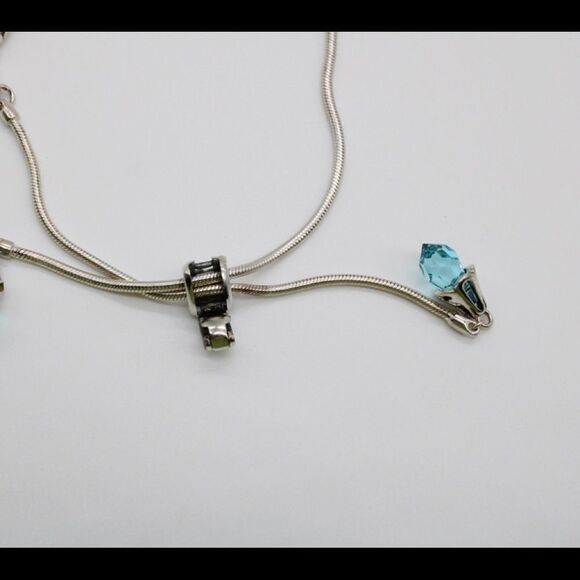 New, Sterling Silver Adjustable Twisted Bar Reflection Bead Bracelet - Picture 4 of 9